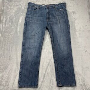 True Nation Jeans Mens 44x32 Blue Denim Faded Stretch‎ Athletic Fit Straight Leg